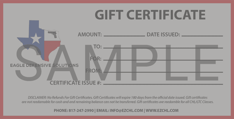 A gift certificate for a business.